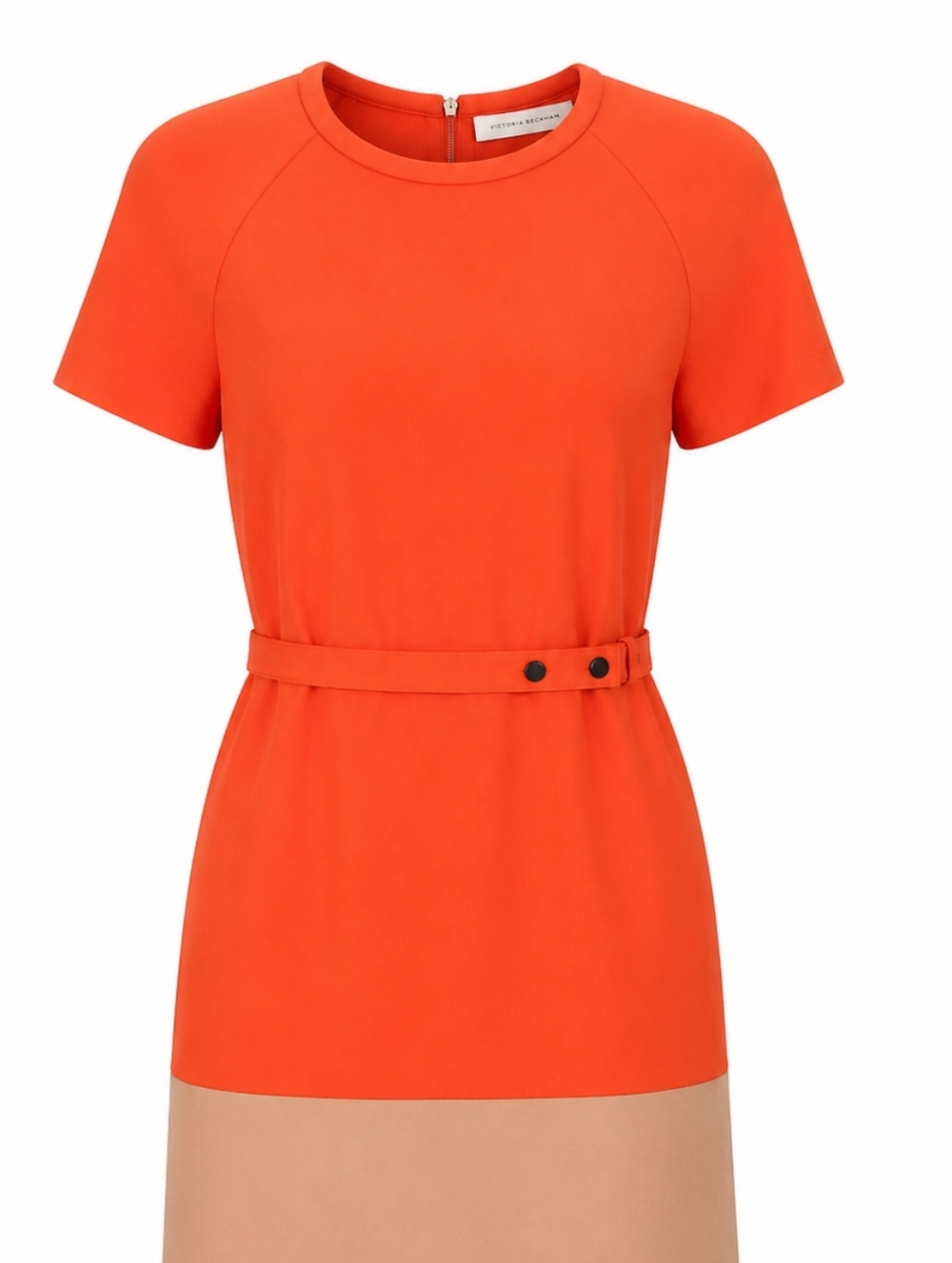Victoria Beckham Colorblock Mini Dress Sz 2Orange / Nude Designer Luxury